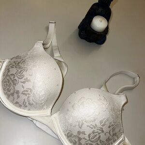 34A Elegant Cream Lace Bra